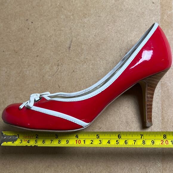 Steve Madden Heels 5" P-Lauren Size 7 Myra Classic Pumps Red Patent Leather - Picture 8 of 9